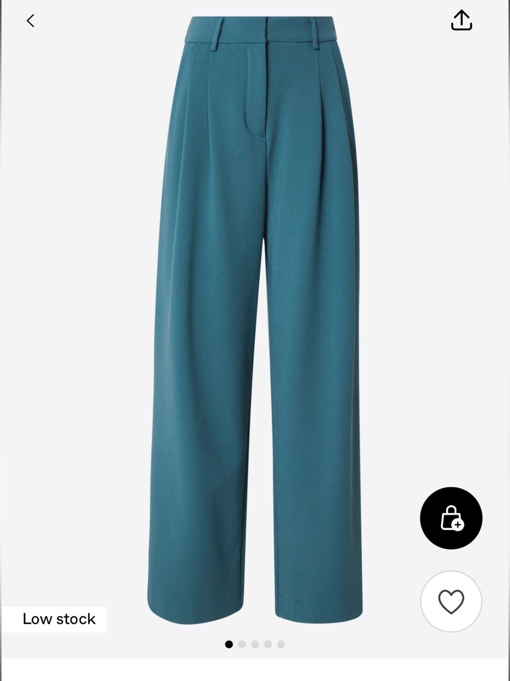 High-Waist Wide-Leg Trousers in Teal - Picture 1 of 11